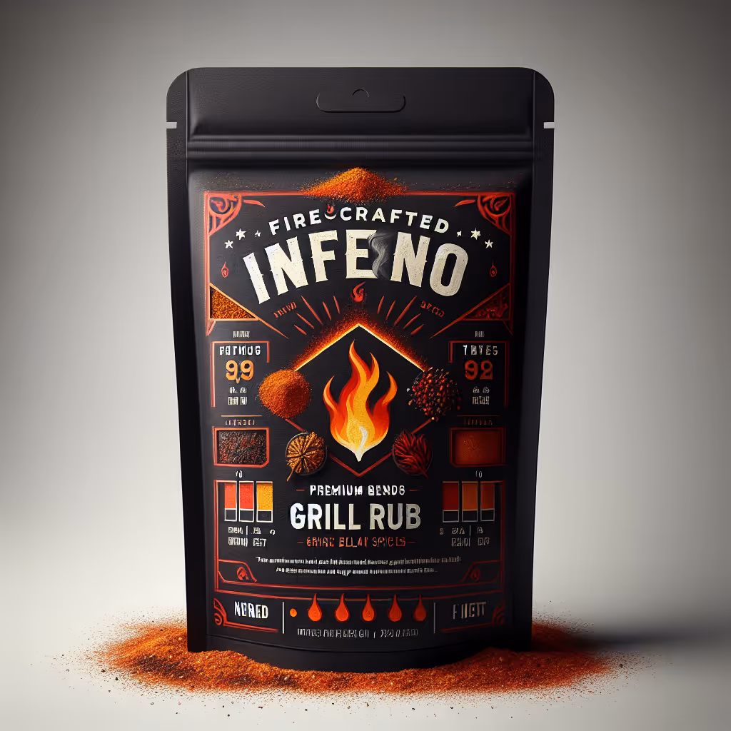 The FireCrafted Inferno Grill Rub is a premium blend of spices designed to deliver unparalleled fiery flavor to your grilled meats, making it a must-have for BBQ hotheads.