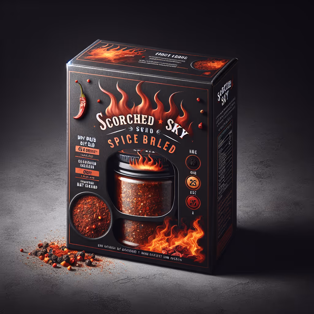 Ignite your taste buds with the Scorched Sky Spice Blend, a masterful mix of fiery spices and smoked peppers, perfect for adding a volcanic kick to any dish.