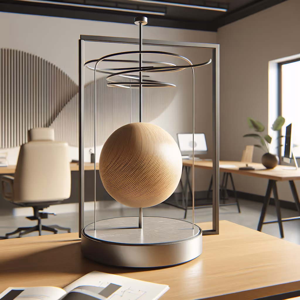 Elevate your workspace with the GridMode Orbit Desk Pendulum, a kinetic desk sculpture designed to invigorate creativity and focus.
