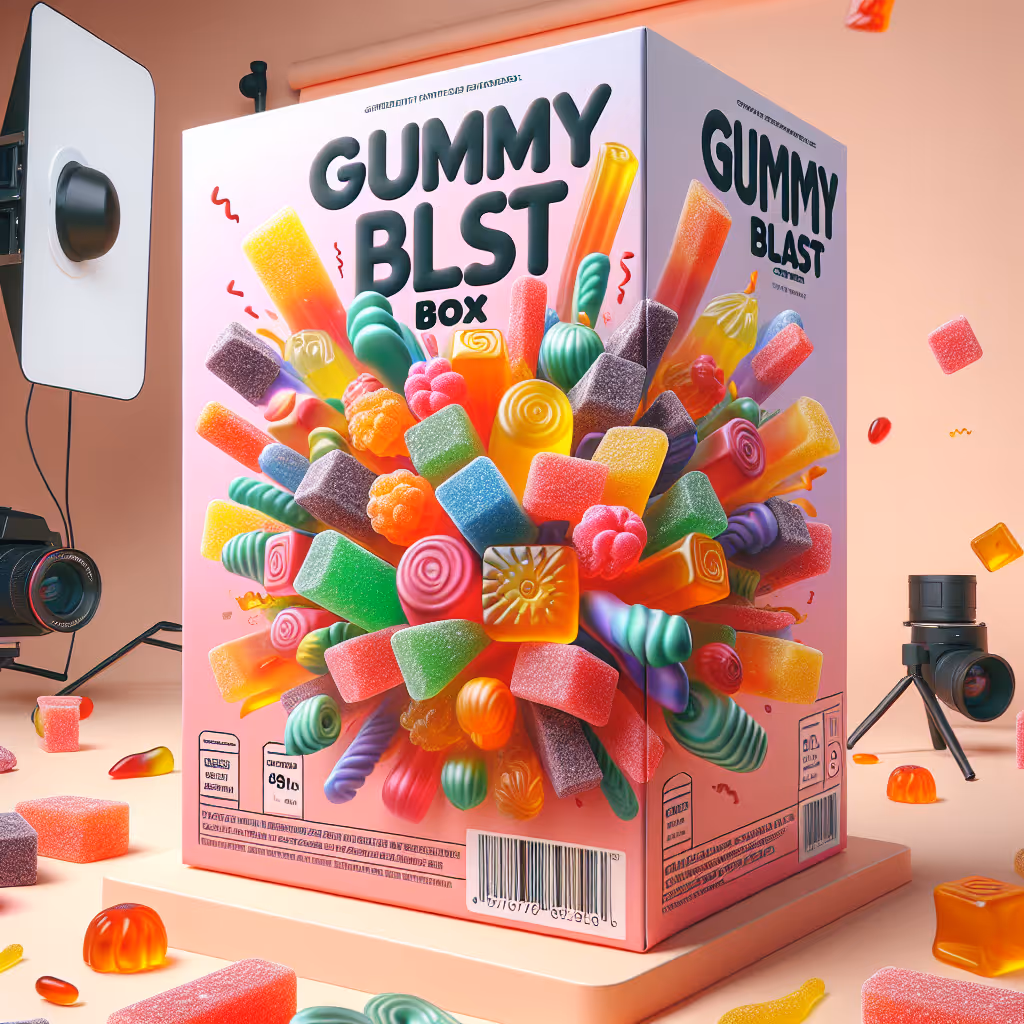 Gummy Blast Box: An explosion of fruity flavors captured in fun, vibrant gummy shapes — the ultimate treat for candy lovers.