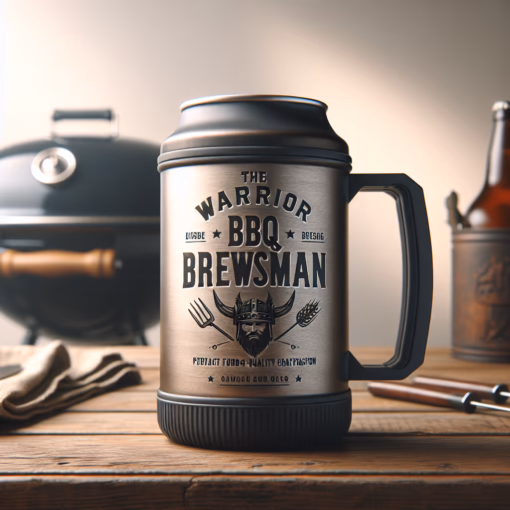 The Warrior Brewsman BBQ Mug is a durable, insulated mug crafted for the true grill enthusiast. It keeps your beverages hot or cold as you conquer the grill.
