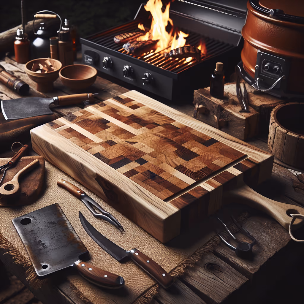The ultimate butcher block cutting board designed for grill masters and BBQ enthusiasts, perfect for slicing, dicing, and serving with style.