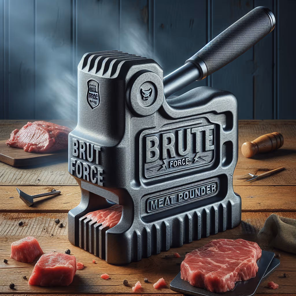 The Brute Force Meat Pounder is a heavy-duty tool designed to tenderize even the toughest cuts of meat with ease, enhancing your BBQ experience.