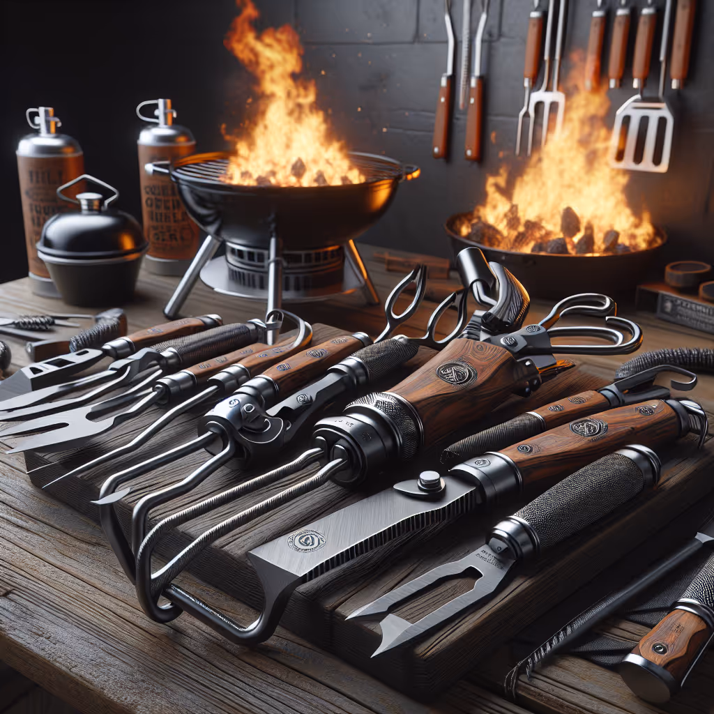 The GrillForge Inferno Grilling Tool Set is a premium collection of essential grilling tools crafted for the ultimate outdoor cooking experience.