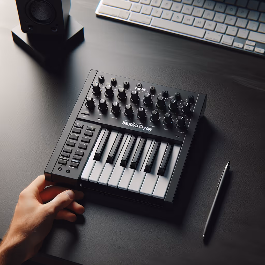 The StudioPro DynaKey is a compact MIDI keyboard with unique dynamic pads, ideal for on-the-go musicians and small studio setups.