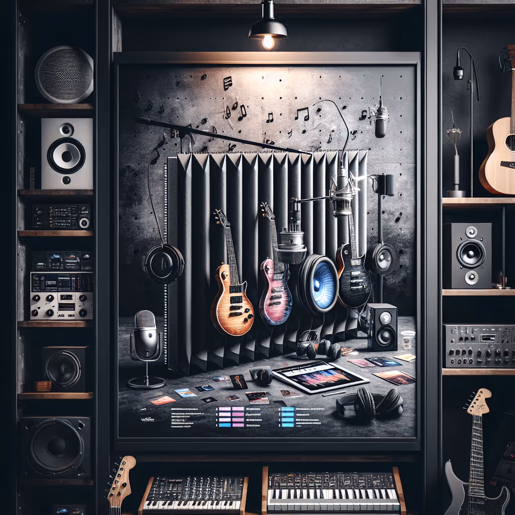 The AcouSonic Portable Acoustic Shield is a lightweight, foldable panel designed to improve sound clarity and reduce noise interference during recording sessions.