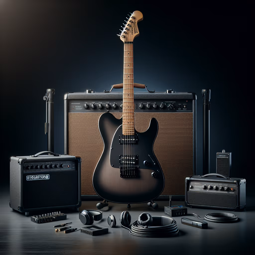 The StrumTone Voyager Full Beginner Guitar Kit includes a high-quality electric guitar, amp, and essential accessories, designed to kickstart your musical journey.