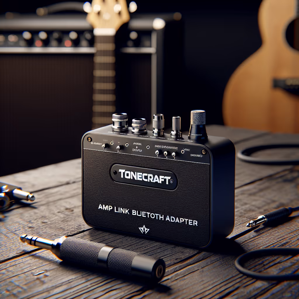 The ToneCraft AmpLink Bluetooth Adapter allows musicians to connect their instruments to compatible amplifiers wirelessly with ease.