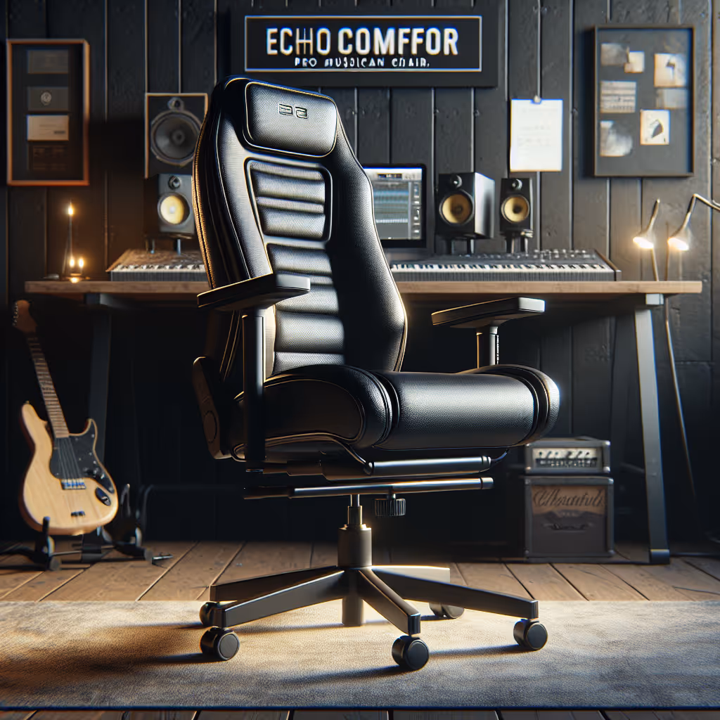 The EchoComfort Pro Musician Chair offers unparalleled comfort and adjustability for long studio sessions.