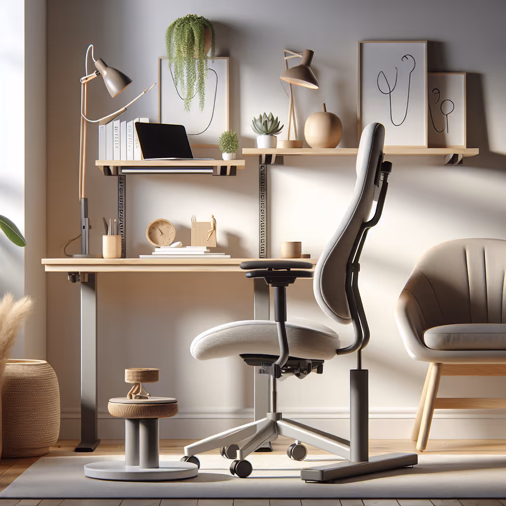 The EcoCalm Foot Rest is designed to provide ergonomic support and enhance comfort for long hours of work. Its natural materials and adjustable height make it a perfect addition to any home office setup.