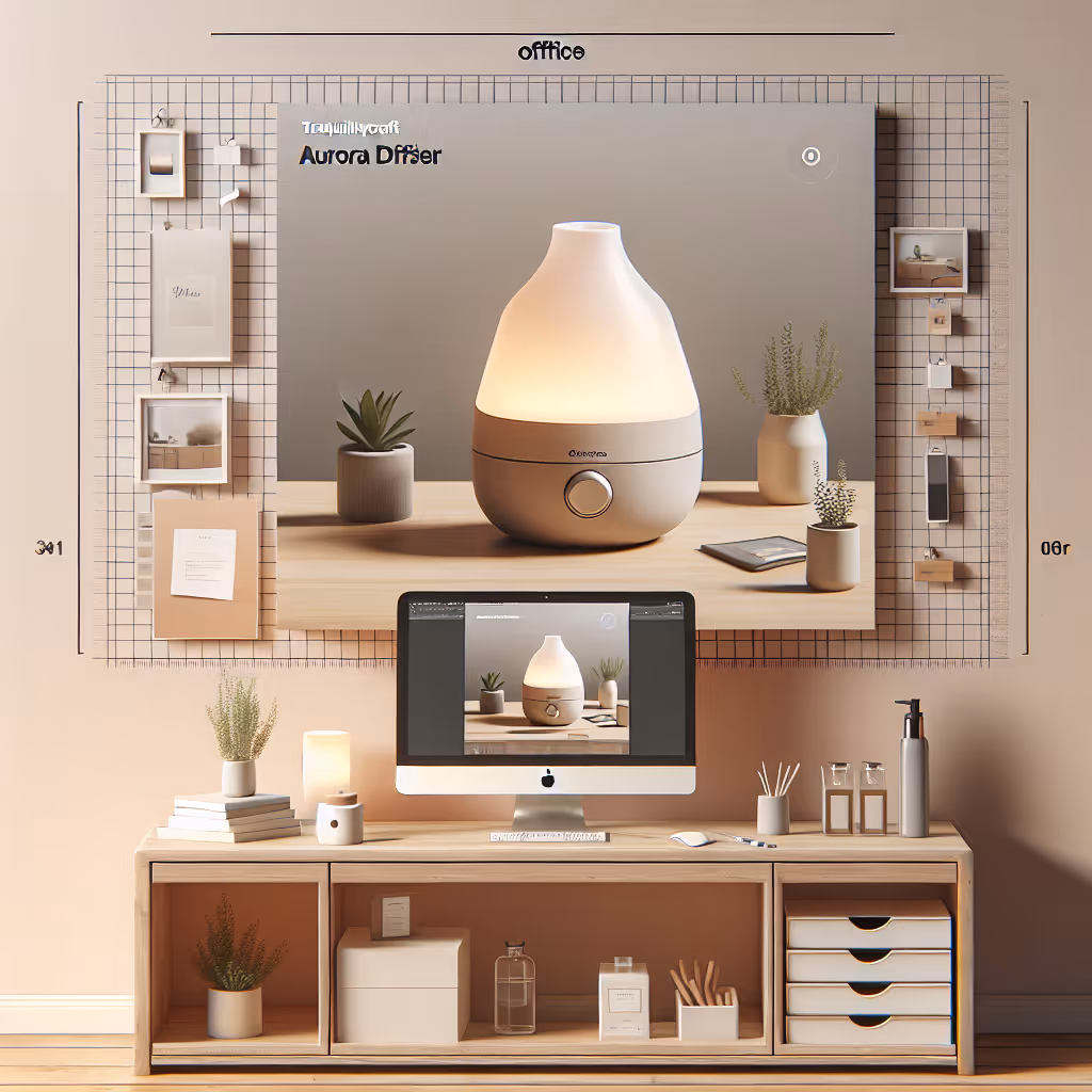 The TranquilityCraft Aurora Desk Diffuser combines aromatherapy and soft ambient lighting to enhance your home office environment effortlessly.