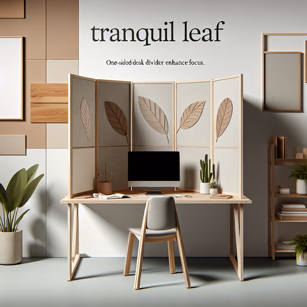 The TranquilLeaf Desk Divider is a stylish and practical desk accessory that enhances focus with its modern feeling fabric and plant-inspired design.