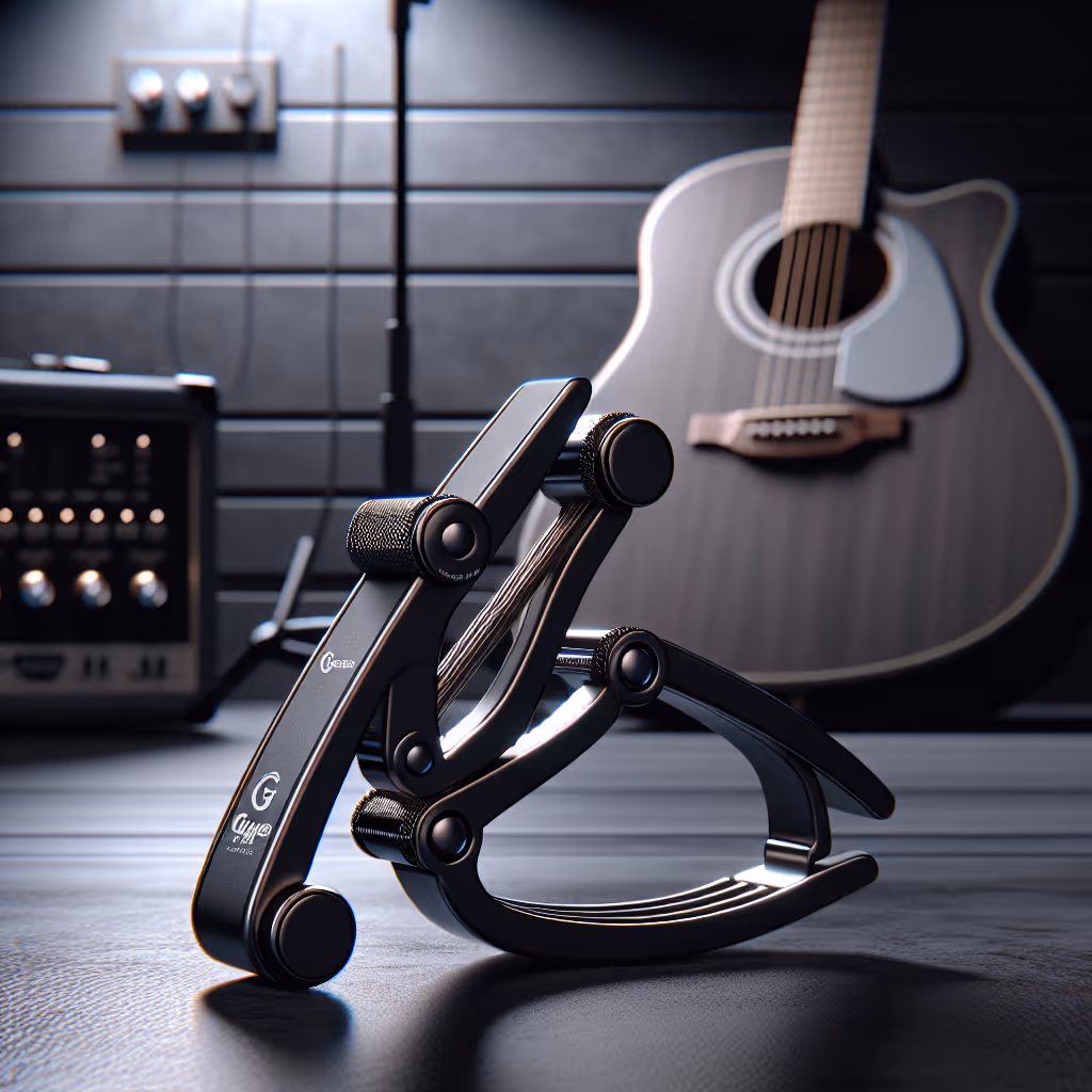 The ToneHub Acoustic Xpress Capo is a sleek and ultra-lightweight capo designed for acoustic and electric guitars, providing precise pressure and easy one-hand release for seamless key changes.