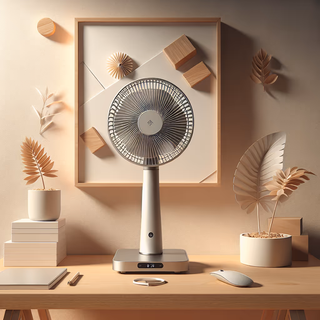 The WhisperQuiet Desk Fan is a compact solution for maintaining optimal workspace airflow without the noise, perfect for a peaceful home office environment.