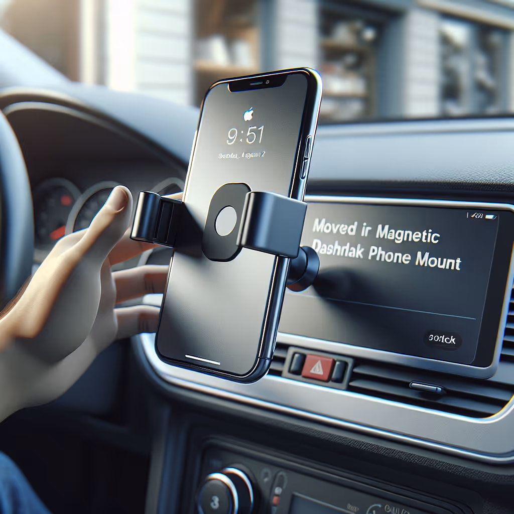A compact yet powerful Magnetic Dashboard Phone Mount that allows effortless one-hand operation and secure attachment for your phone.