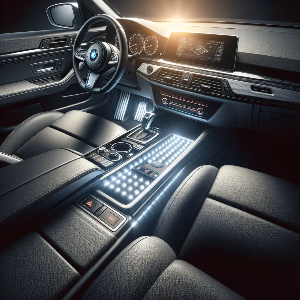 Enhance your car's lighting with AutoEase LED Ambient Footwell Lights, offering customizable colors controlled via a mobile app for a luxurious driving experience.