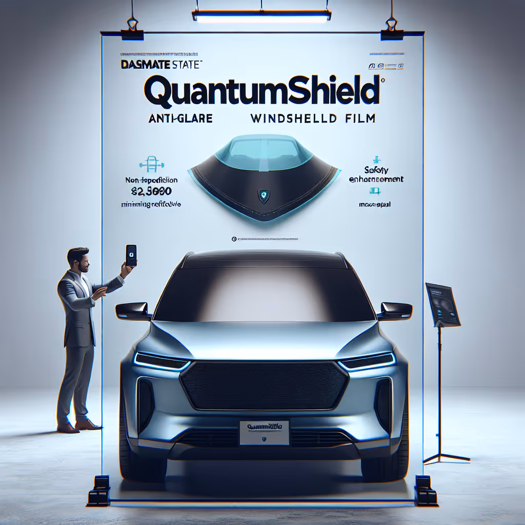 The DashMate QuantumShield Anti-Glare Windshield Film reduces glare, enhances visibility, and improves driving safety by minimizing reflective surfaces on your windshield.