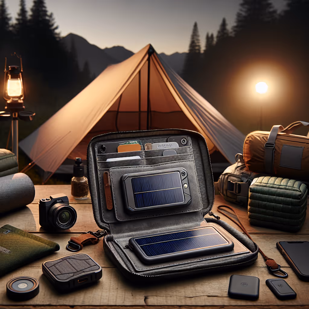 A lightweight, RFID-shielding travel wallet with a solar-powered tracker to keep your valuables safe and accessible.
