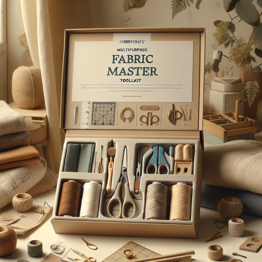 This multipurpose fabric master toolkit contains essential tools for fabric crafting enthusiasts, allowing you to cut, sew, and design with precision.