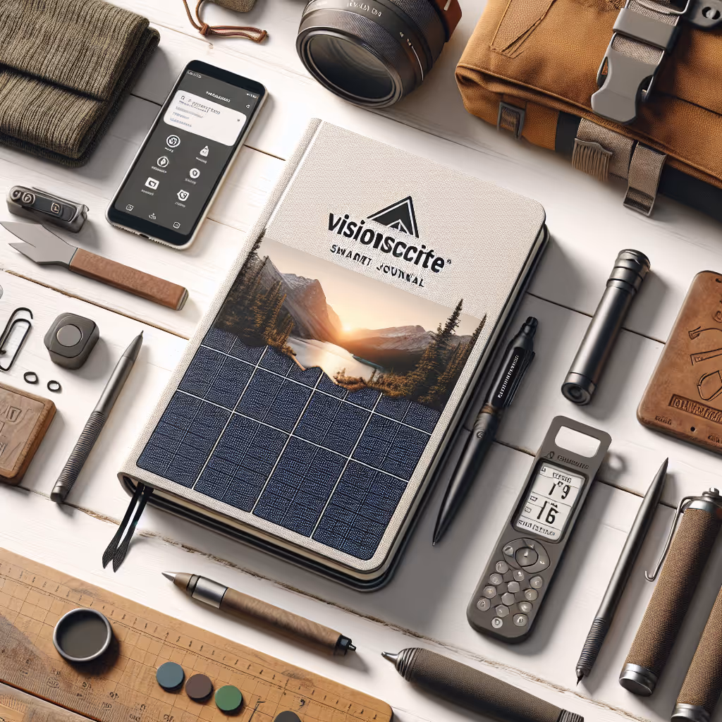 The TrailNest VisionScribe Smart Journal is a waterproof, tear-resistant journal with integrated solar-charged pen and app connectivity for all your outdoor writing adventures.