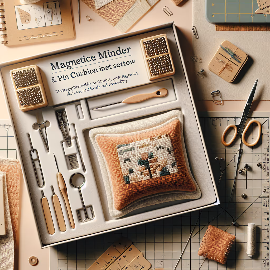 Experience the ultimate in sewing convenience with our Magnetic Needle Minder & Pin Cushion Set, perfect for keeping your embroidery and cross-stitch needles organized and within reach.