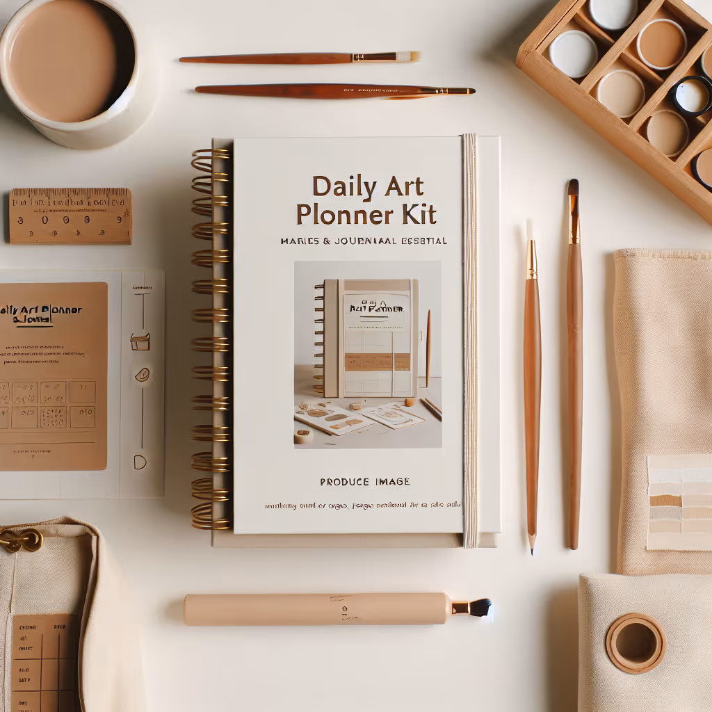 The Daily Art Planner & Journal Kit is a creativity-boosting toolkit that combines daily scheduling with art journaling essentials, perfect for artists and organizers alike.