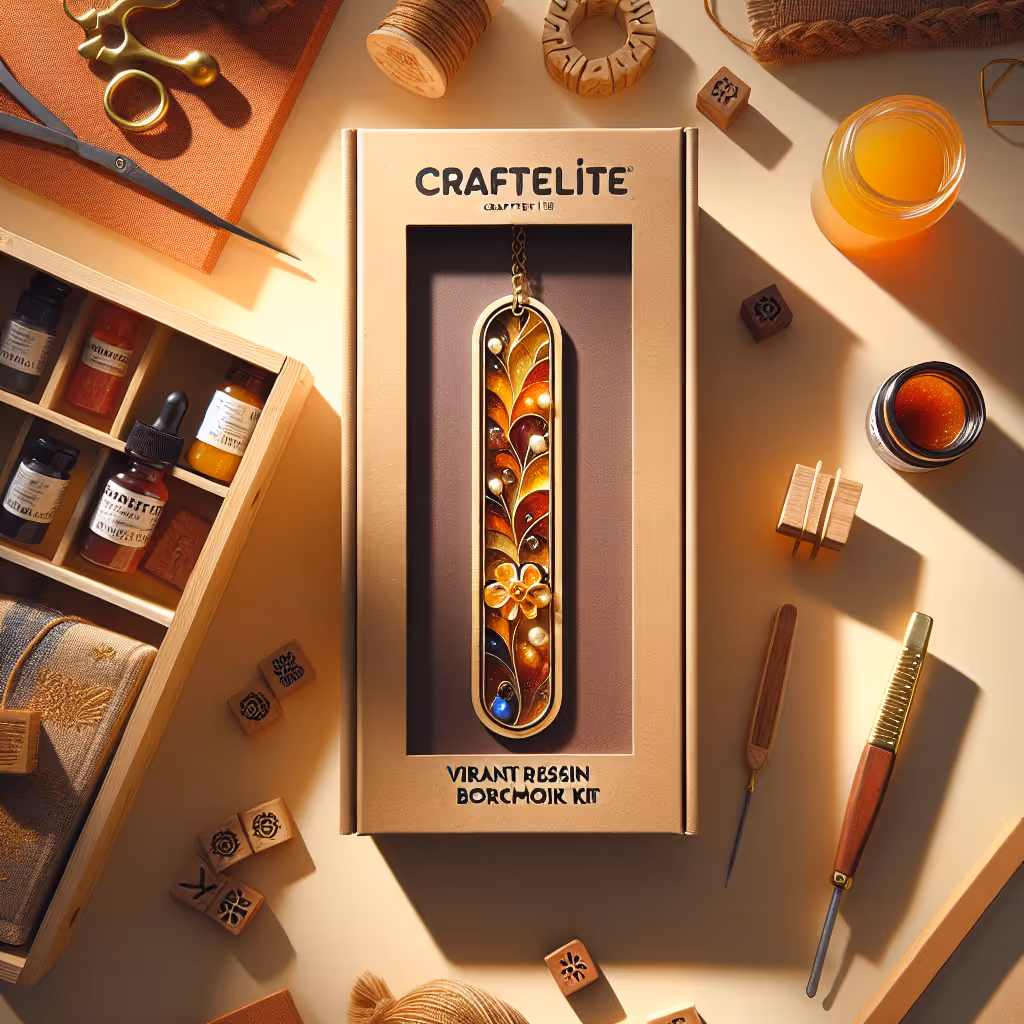 The CraftElite Vibrant Resin Bookmark Kit lets you create stunning bookmarks with colorful resin and embedded natural elements.
