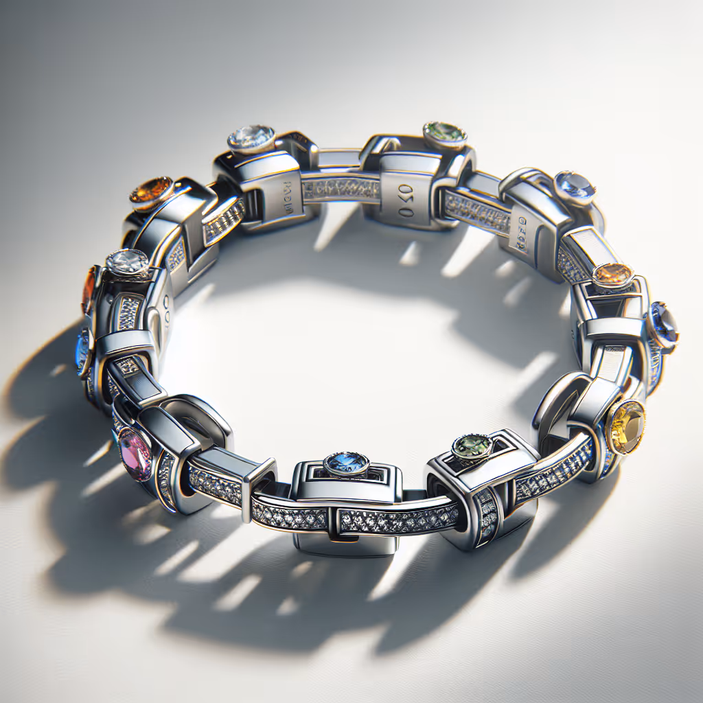 The LuxeLink Gemstone Charm Bracelet offers an exquisite blend of elegance and personalization, featuring customizable gemstones and sleek Italian-inspired design.