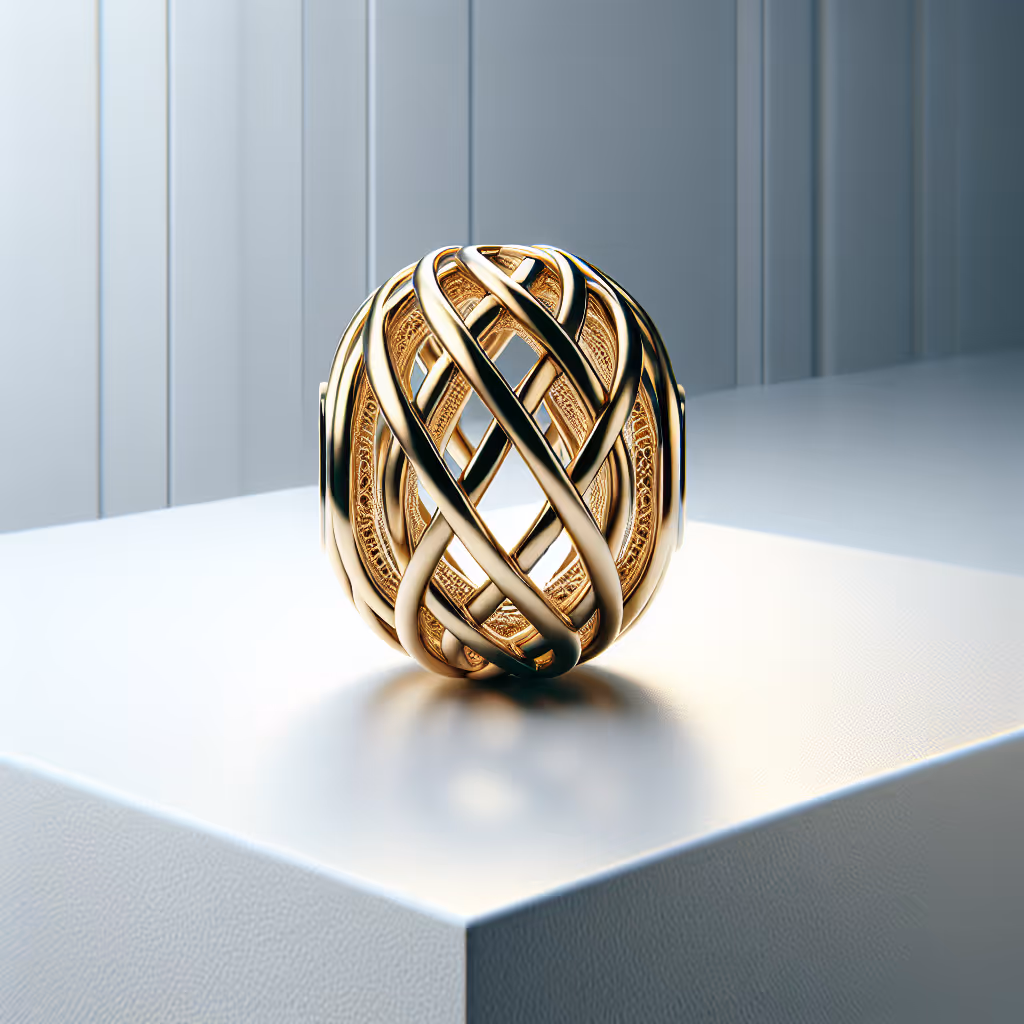 The GlintGold Lattice Charm is an intricately designed piece featuring interwoven gold strands, perfect for adding a touch of luxury to any bracelet.