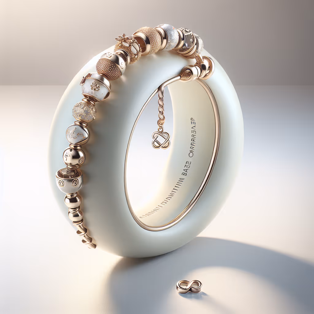A customizable infinite charm carrier bracelet that allows you to showcase your unique charm collection with style and elegance.