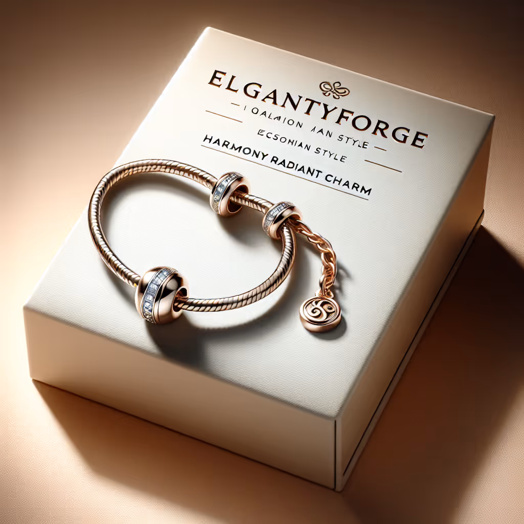 The EleganceForge Harmony Radiant Charm showcases a delicate interplay of shimmer and grace. Perfect for adding a personalized touch to your bracelet collection.