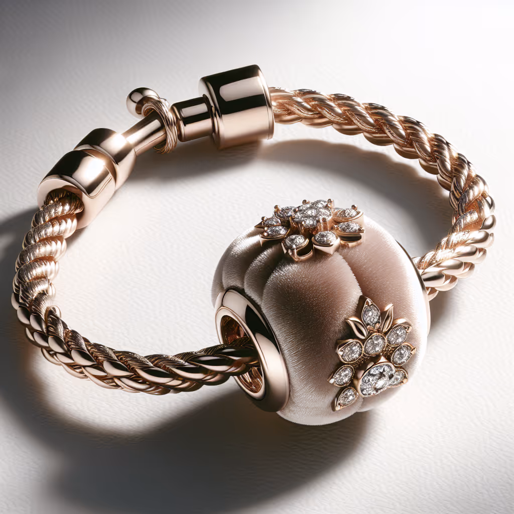 The 'Carina Luxe Velvet Charm' is a luxurious addition to any customizable bracelet, featuring a plush velvet texture and shimmering accents.