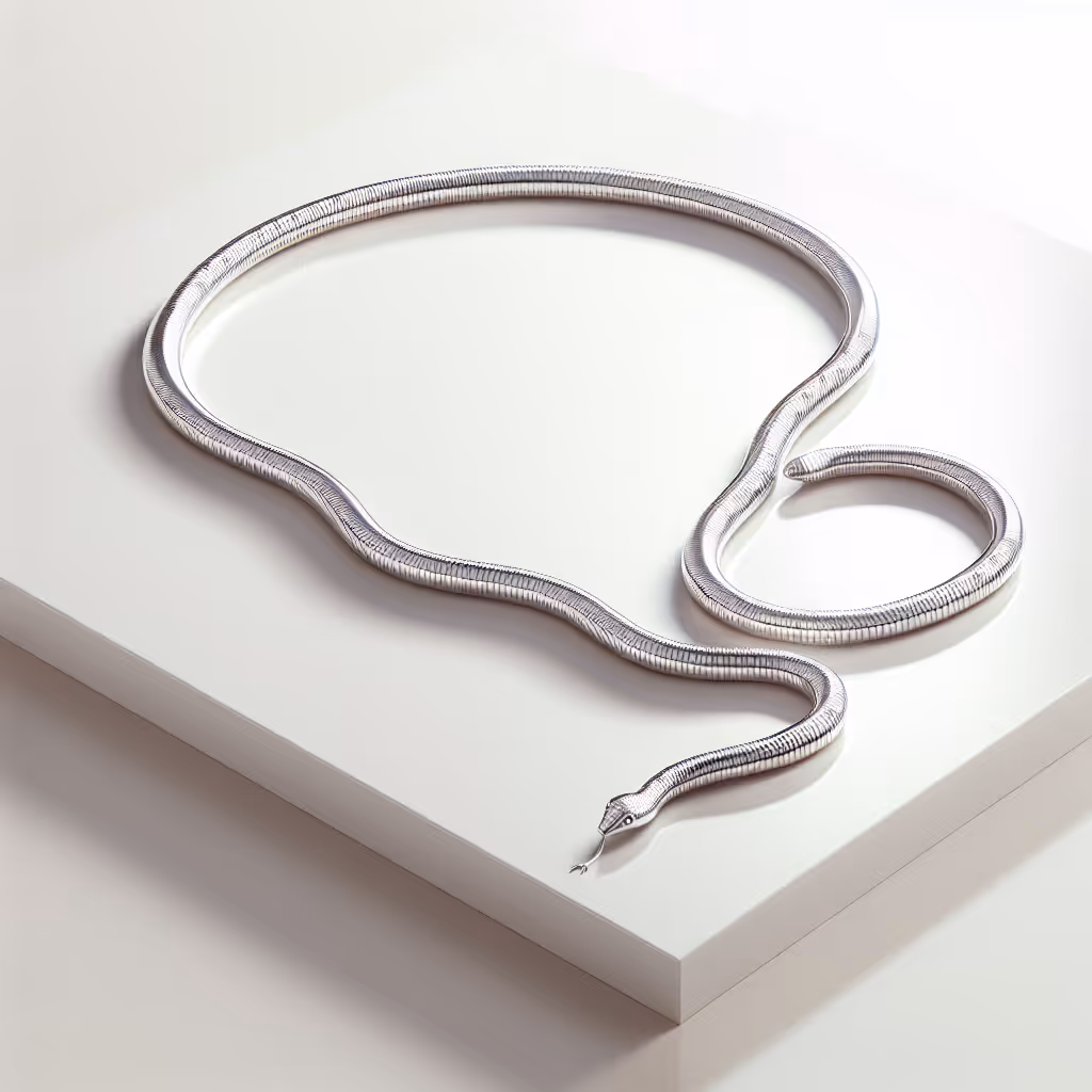 The RefineGems Serpentine Necklace is a minimalist necklace that exudes elegance with its sleek, serpentine design, perfect for stacking or wearing as a statement piece.