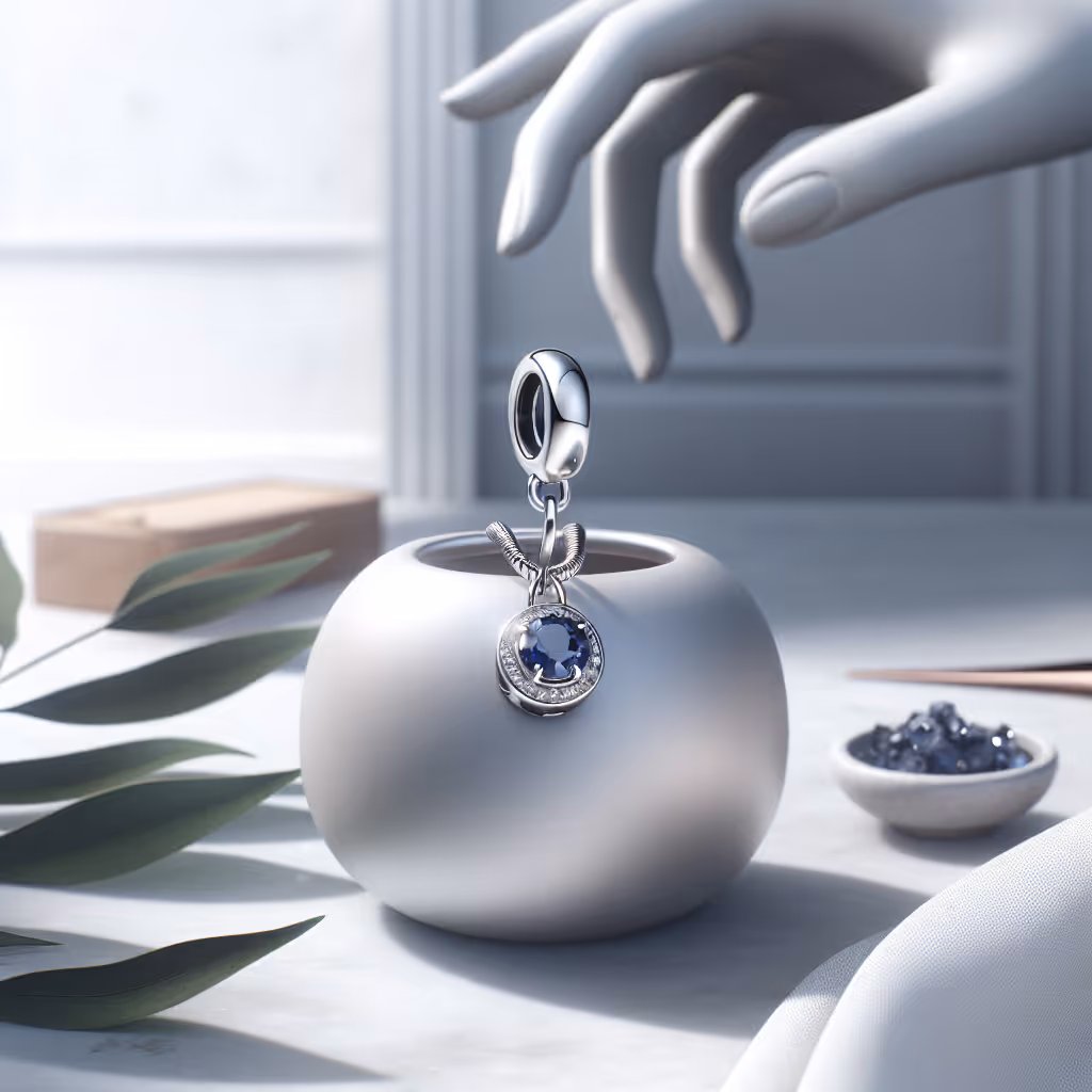 The EleganceCraft Sapphire Charm brings a touch of classic elegance to any bracelet. Crafted with pure silver and a stunning sapphire centerpiece, this charm perfectly balances grace and sophistication.