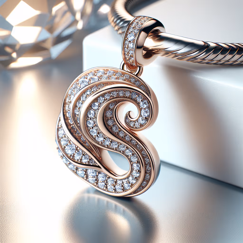 The EleganceCraft Crystal Wave Charm is a captivating blend of beauty and elegance, featuring a wave design with embedded crystals that shimmer with every movement.