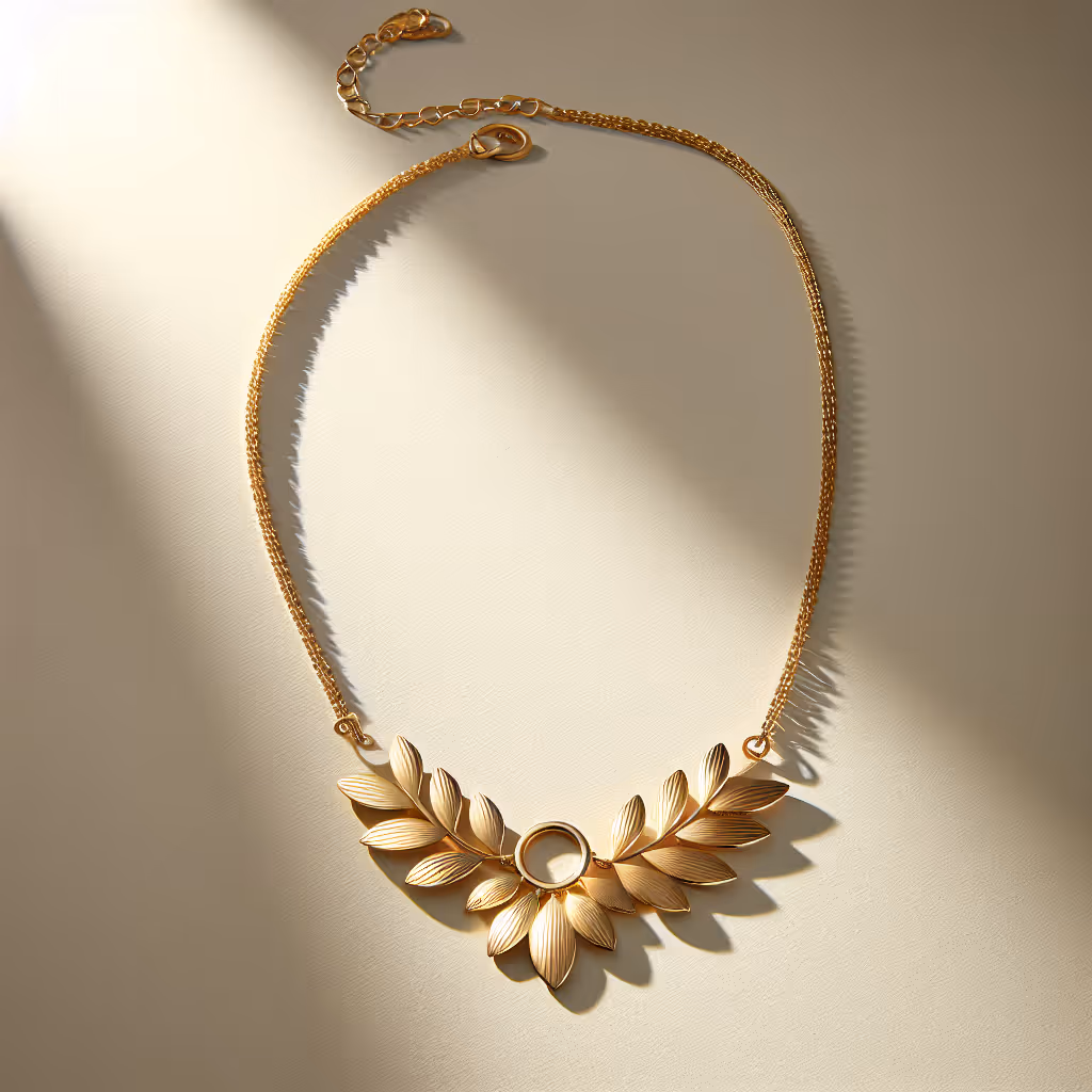 Elevate your style with the LuxeMinimal Gold Petal Charm Necklace, a stunning fusion of modern design and timeless elegance.