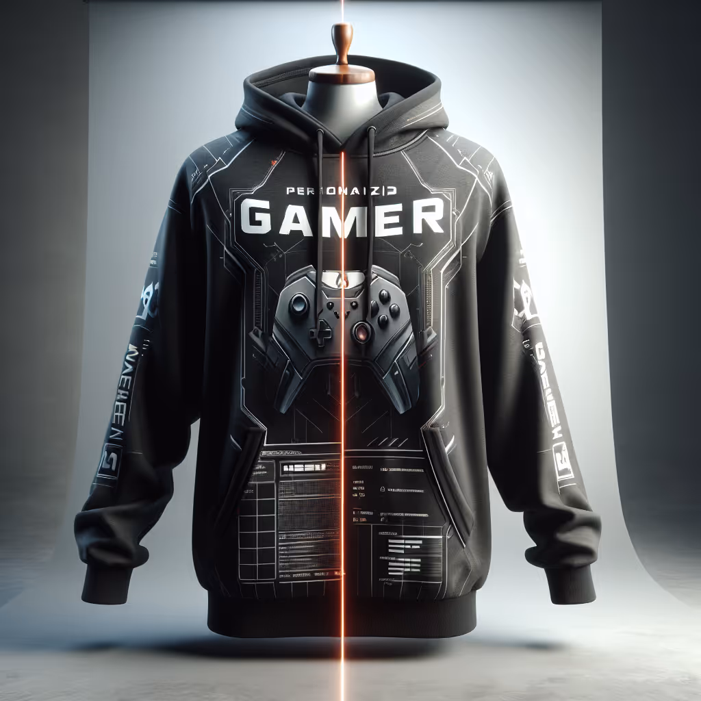 The Personalized Gamer Hoodie is perfect for gaming enthusiasts who want to wear their passion proudly. Featuring customized text and graphics, it's a unique addition to any gamer's wardrobe.