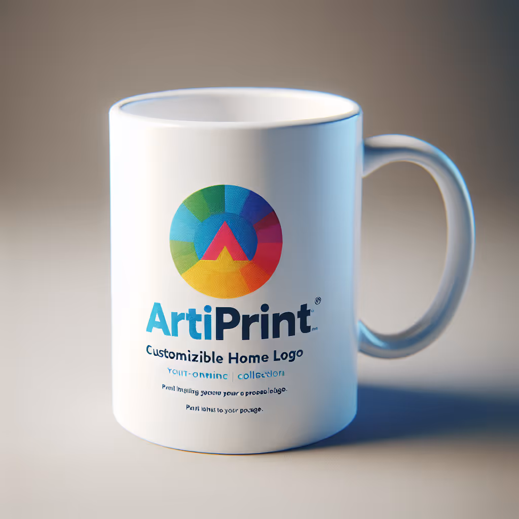 The ArtiPrint Customizable Home Logo Mug lets you showcase your personal or brand logo in vibrant print, making your daily cup of coffee a unique experience.