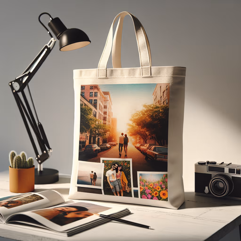 A personalized photo tote bag that lets you turn your favorite memories into a stylish, eco-friendly accessory.