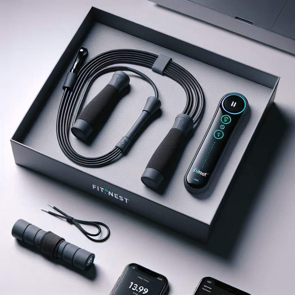 The FitNest VibraTone Smart Jump Rope revolutionizes your cardio workouts with its smart tracking and vibrational feedback technology.