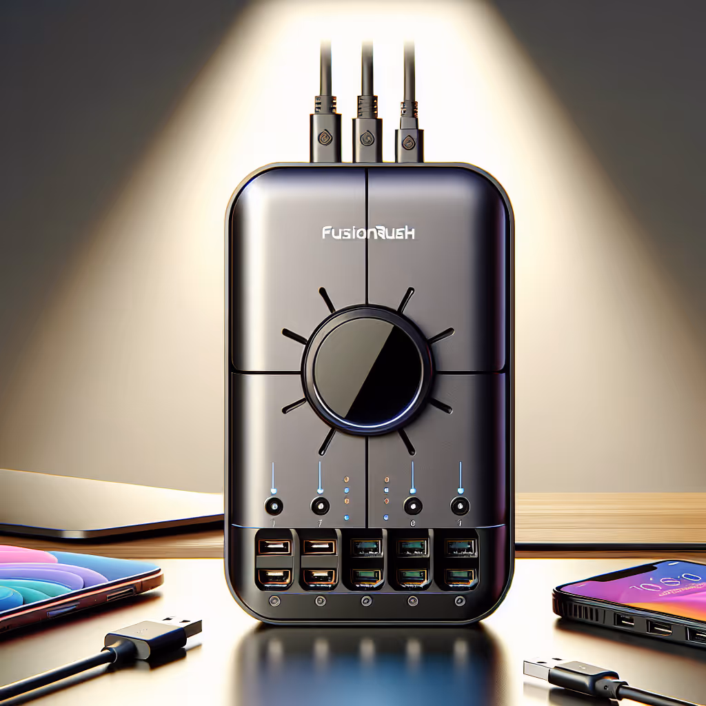 The QuickEcomm FusionTech AdaptHub is a versatile and portable hub designed to expand connectivity for modern devices, featuring multiple ports and fast data transfer speeds.