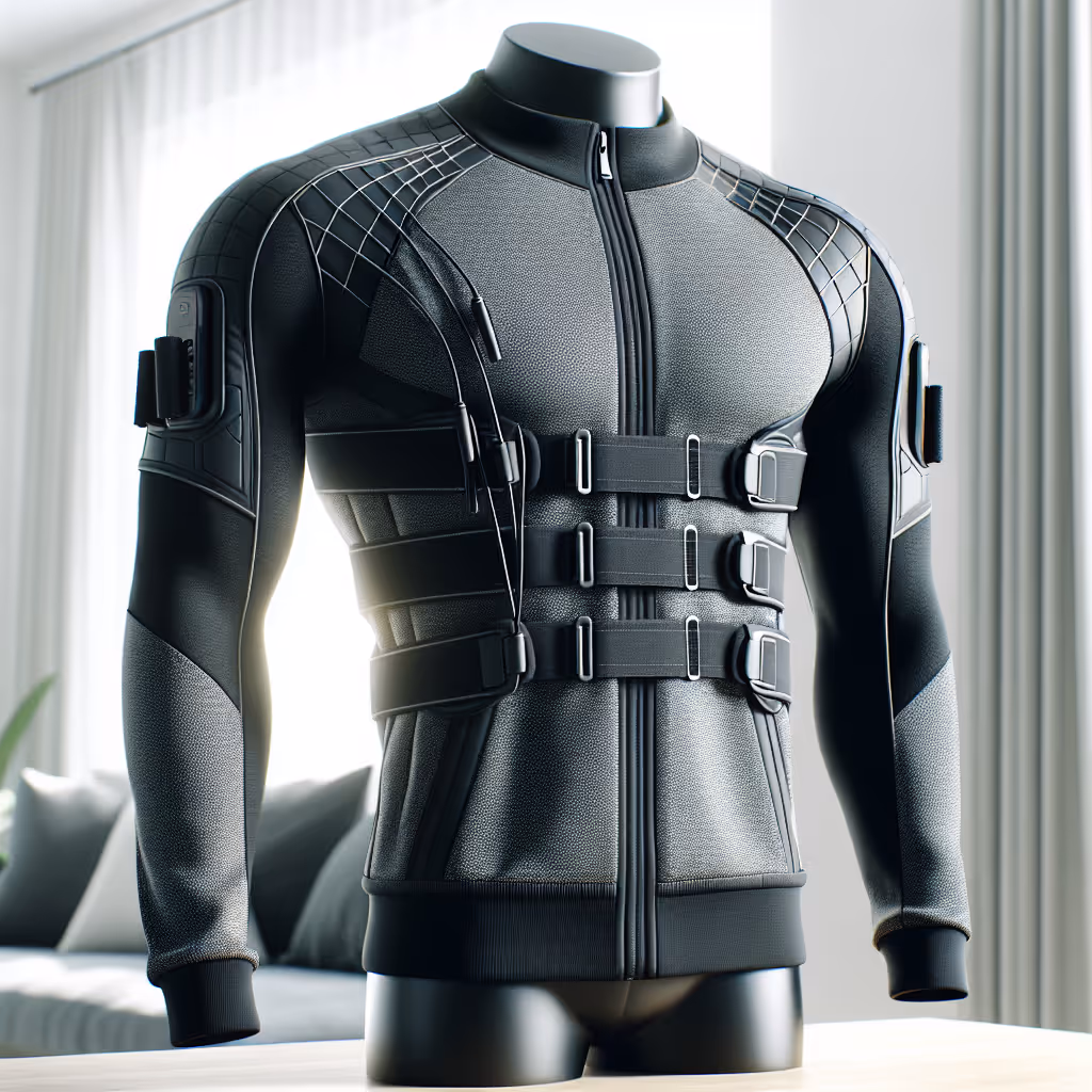The FitNest FlexiFit Smart Resistance Jacket enhances your workout with built-in, customizable resistance bands for an efficient and versatile fitness experience.