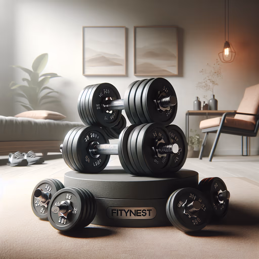 Introducing the FitNest PyroStrength Adjustable Dumbbell Set, designed for versatile home workouts. Easily adjust from 5 to 50 lbs with a seamless dial system for a full-body transformation.