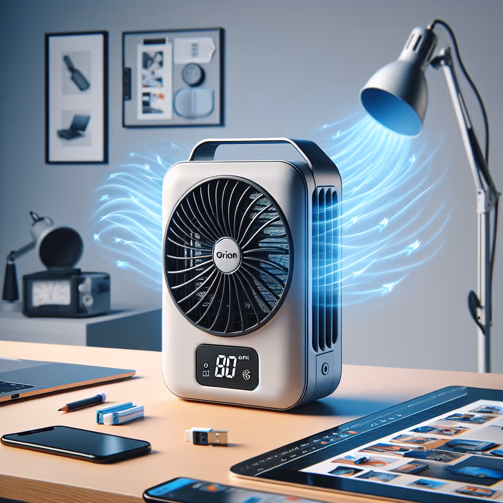 The OrionBreeze Portable USB Air Cooler offers quick and efficient personal cooling for tech enthusiasts on the move. Its compact and wireless design makes it perfect for offices, dorms, and travel.