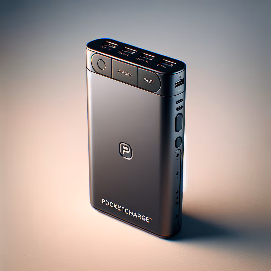 The PocketCharge Power Bank is a sleek and compact portable charger that keeps your devices powered up on the go, offering fast charging in a stylish design.