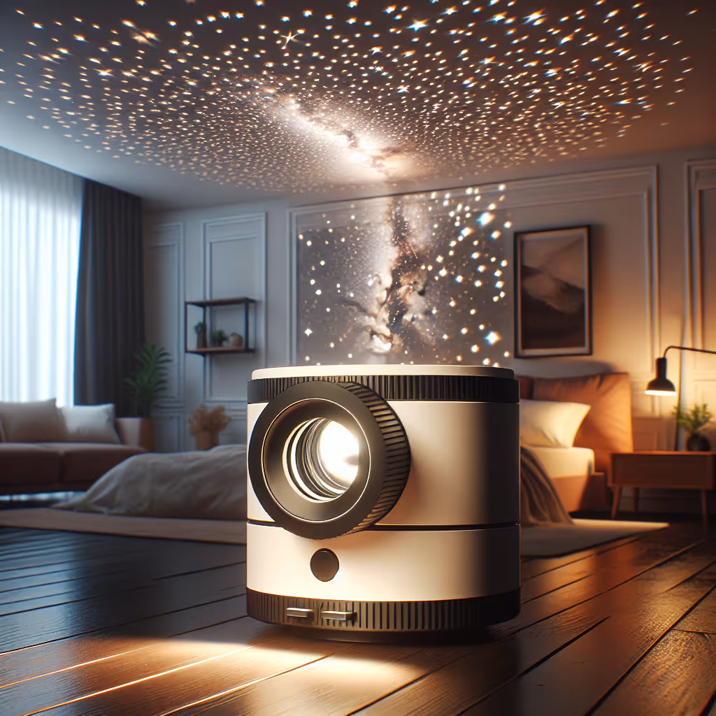 The LuminoCraft Star Trail Projector casts mesmerizing starry scenes across your room, perfect for ambient lighting or a bedroom centerpiece.