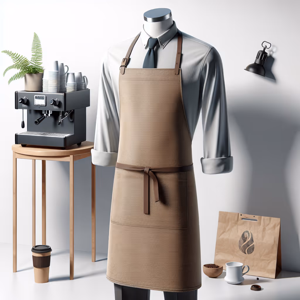 The EspressoEssentials Barista's Apron is designed for the coffee enthusiast, offering style and functionality for brewing enthusiasts.