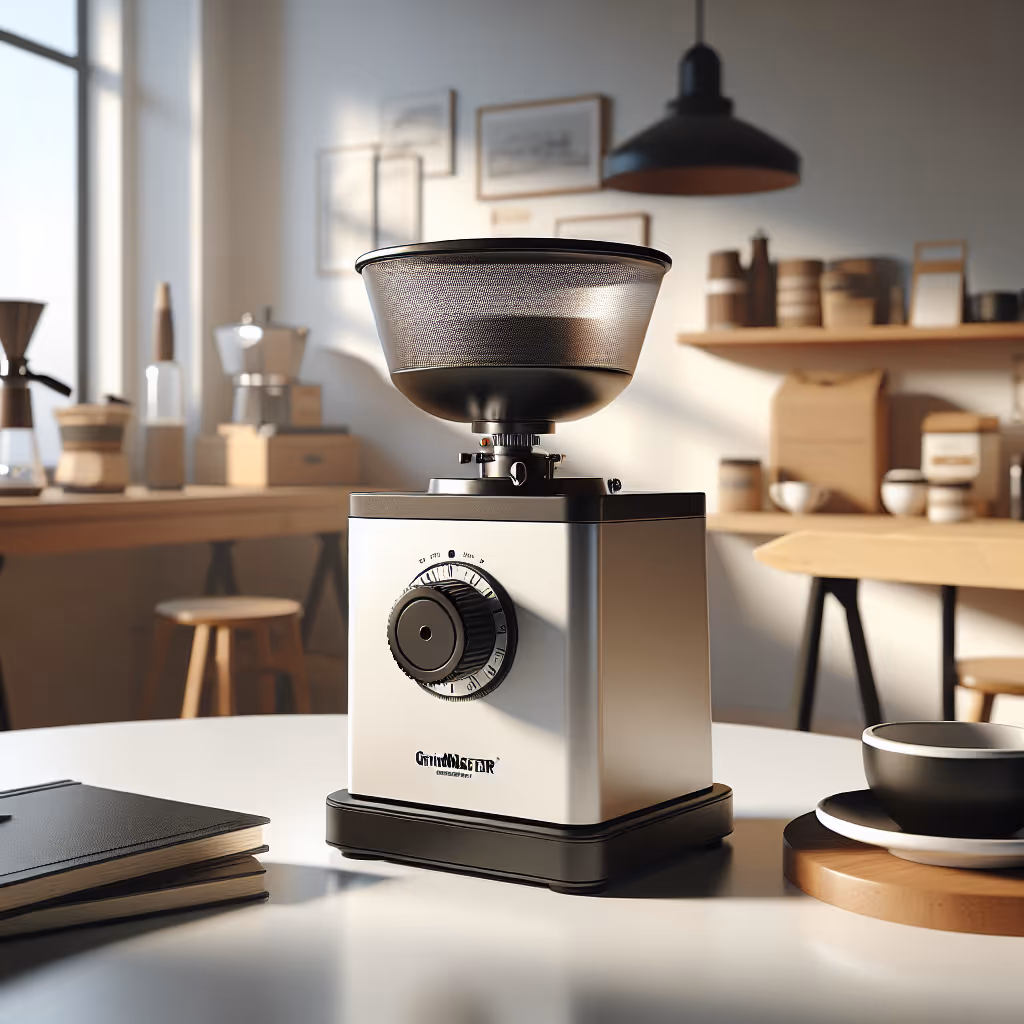 The GrindMaster Precision Coffee Grinder delivers precision grinding for perfect flavors, featuring a customizable grind setting and sleek, compact design.