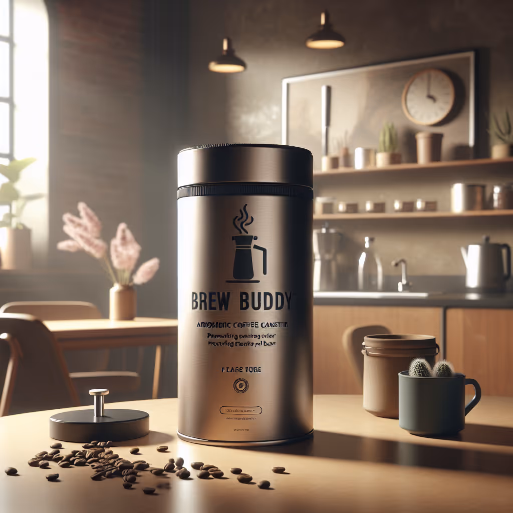 Experience the ultimate in coffee freshness with the BrewBuddy Aromatic Coffee Canister, designed to preserve the flavor and aroma of your beans.