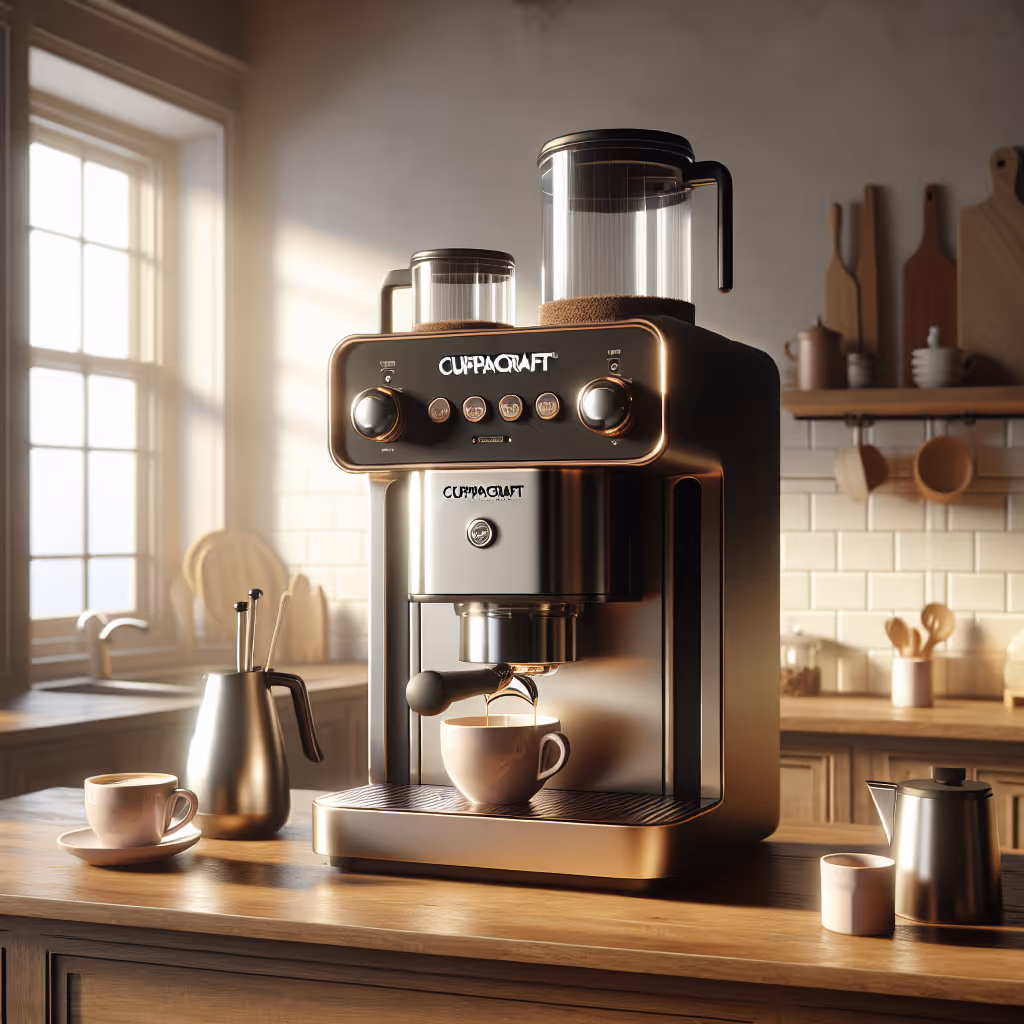The CuppaCraft Espresso Maestro is an innovative coffee station designed to turn any kitchen into a barista haven with its compact size and multifunctional design.